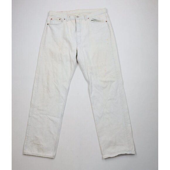 Vintage 90s Levis 501xx Mens 38x32 Distressed Button Fly Original Fit Jeans USA
